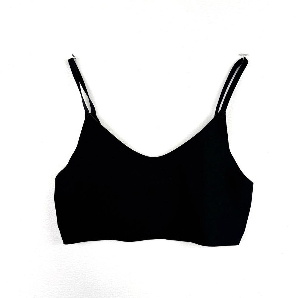 Victoria's Secret Black Lace Back Wireless Bralette V-Neck Adjustable Straps S